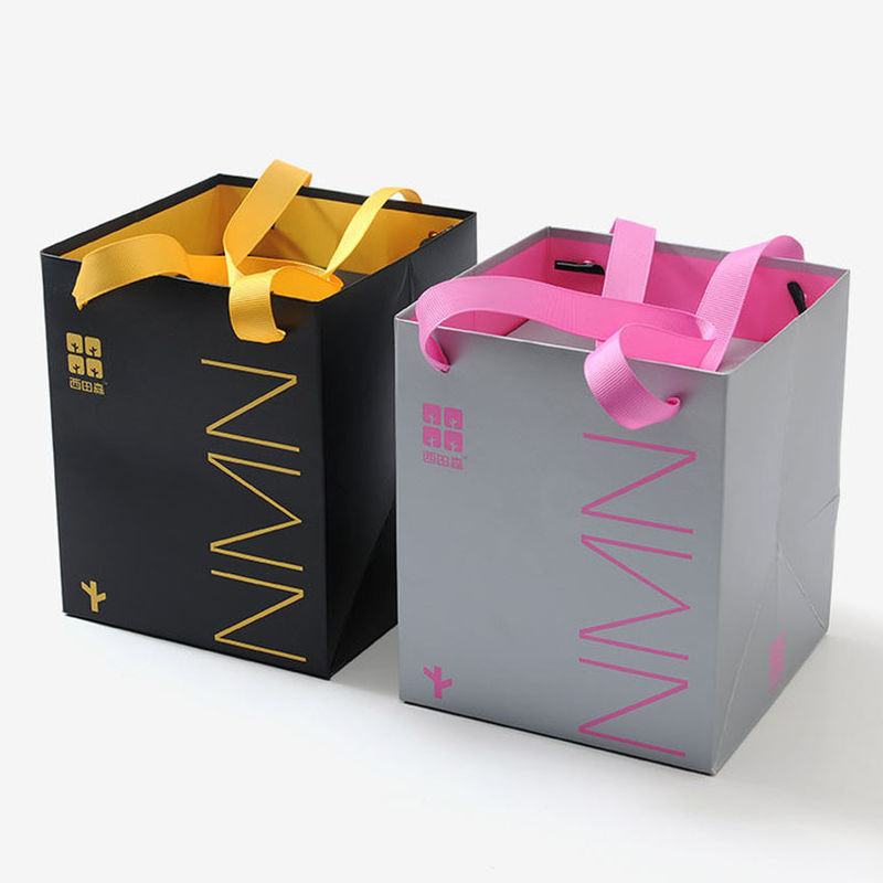Custom Golden Pink Candle Gift Box Packaging Paper Gift Bag