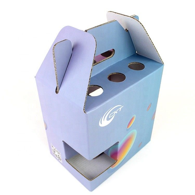 Corrugated Cardboard Window Packaging Box For 6 Pack Wine Bottle