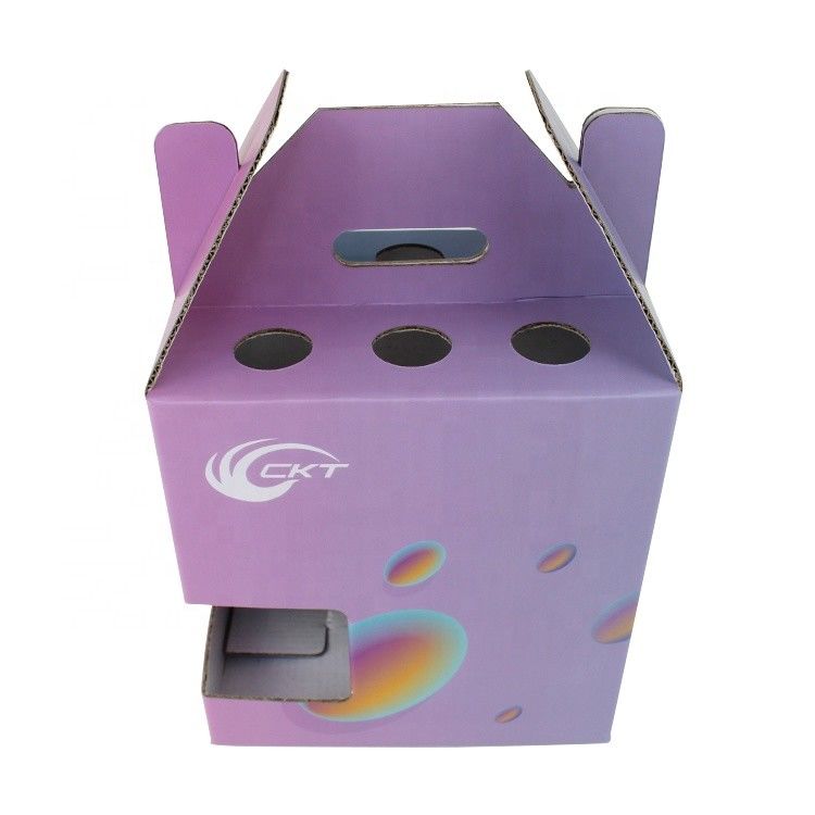 Corrugated Cardboard Window Packaging Box For 6 Pack Wine Bottle