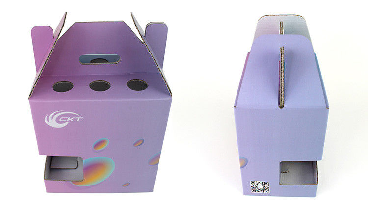 Corrugated Cardboard Window Packaging Box For 6 Pack Wine Bottle