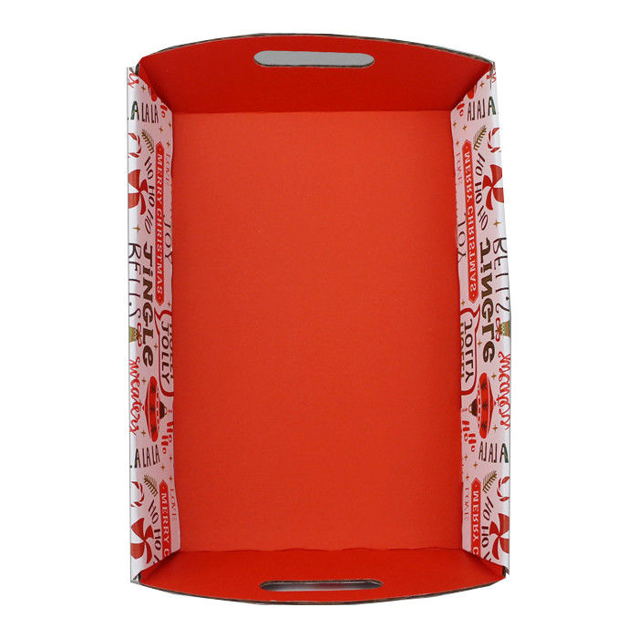 Custom Red Cardboard Display Trays For Supermarket Holiday Promotion