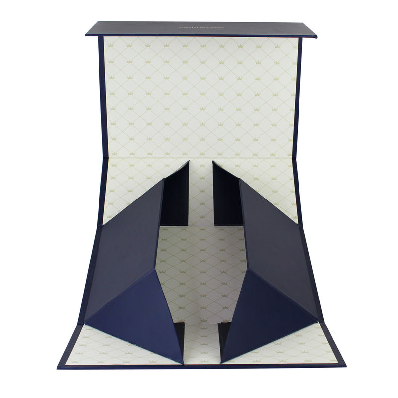 Blue foldable Rigid Cosmetic Box For Beautiful Makeup  Packaging