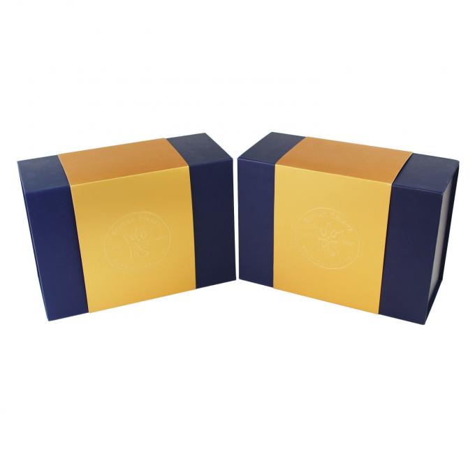 Navy Blue Custom Luxury Cosmetic Packaging  Gift Boxes For Perfume Glass Bottle 0