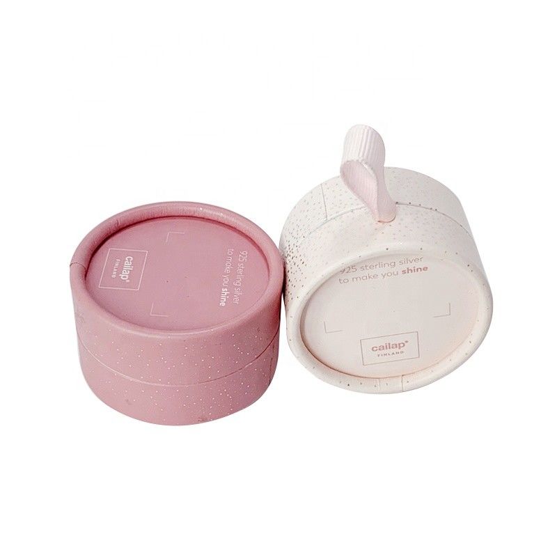 Small Jewerly Cardboard Round Box Tube With Ribbon