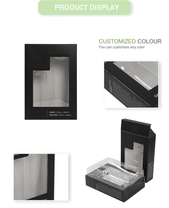 6x4x3 Black Shipping Tuck Top Mailer Box Custom With Window 0