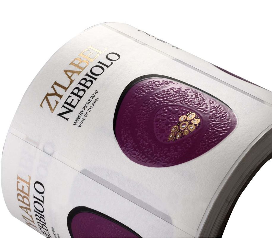 Eco Friendly Wine Custom Label Stickers With Spot UV Emboss Text