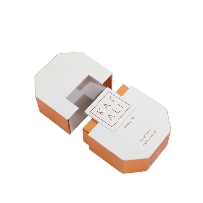 Fashion Orange Perfume Packaging Box Custom UV Coating Surface