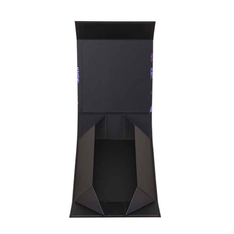 Personalised Black Chocolate Gift Box Folding Flaps Lid With Custom Printed