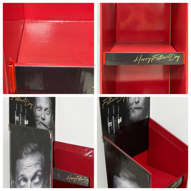 Recycle Cardboard Counter Display Exhibition Shelves Pop Store Display Stocking  Stands