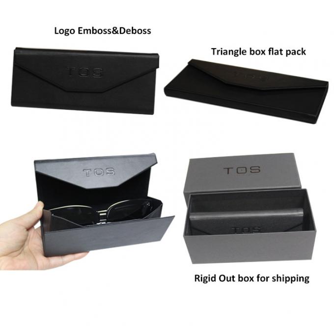 Collapsible Black Cardboard Triangle Box For Sunglass Shipping 0