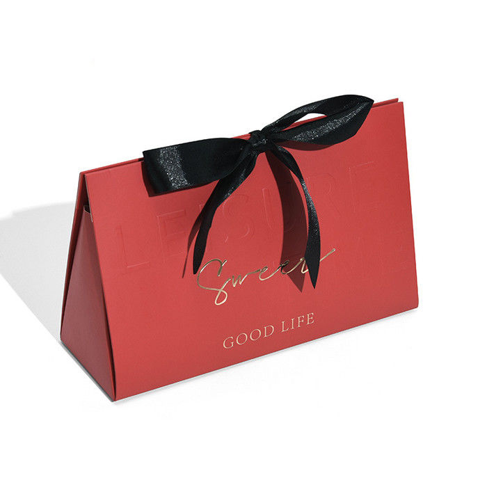 Creative Paperboard Triangle Jewelry Packaging With Ribbon