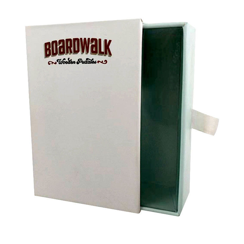 Cardboard Paper Drawer Box Custom Printed With Transparent Tray Insert