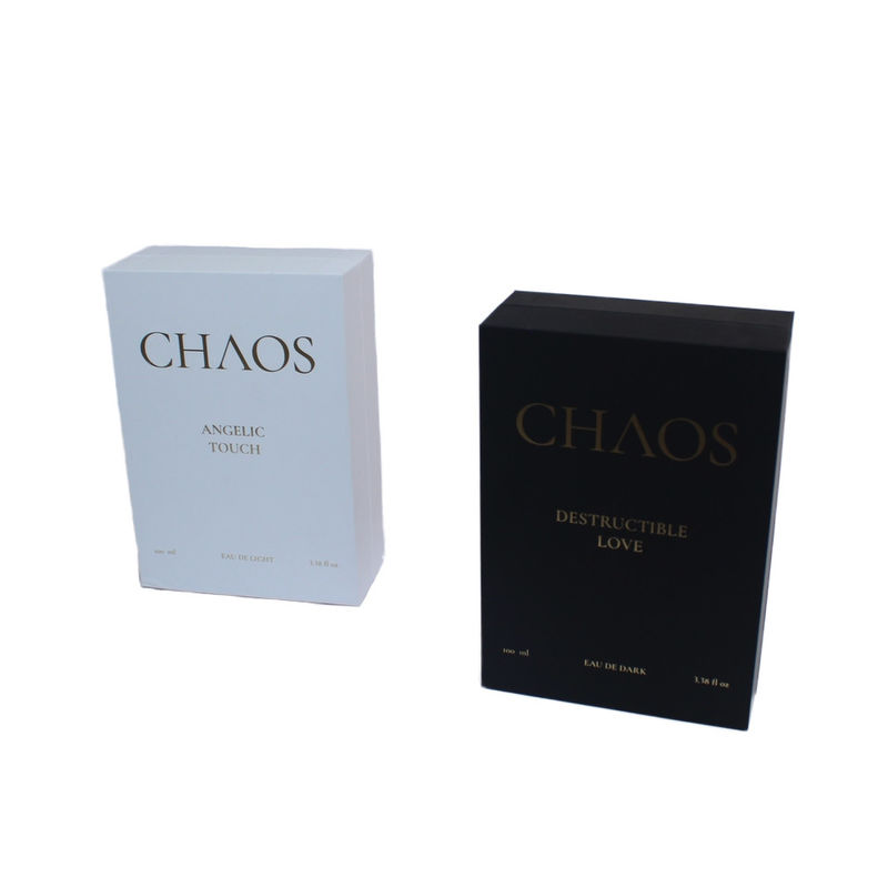 Black And White Perfume Box Packaging Design With Magnetic Closure For Small Business