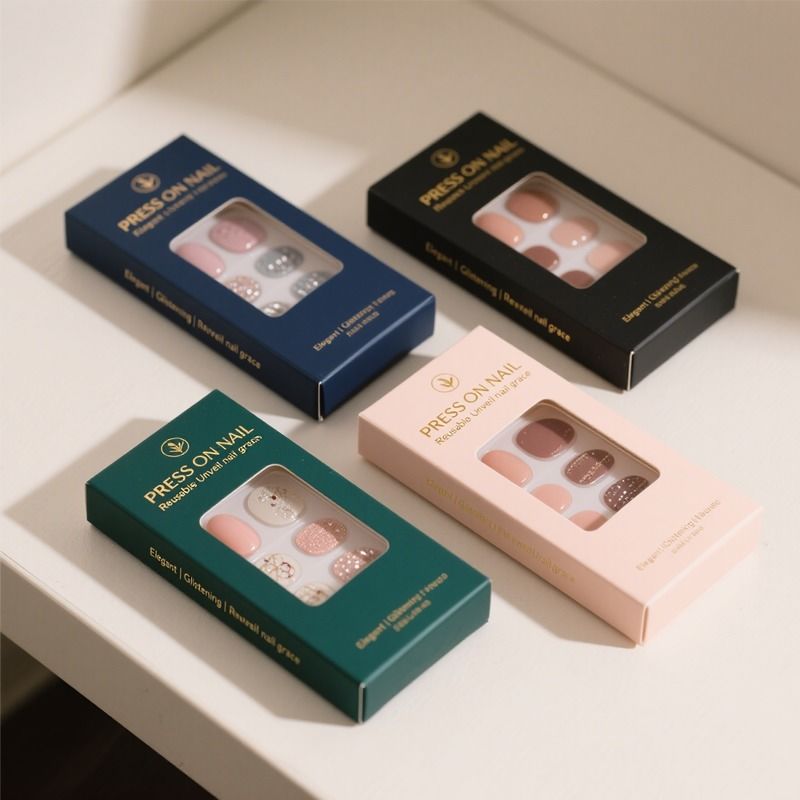 Custom Luxury Press On Nail Packaging Boxes With Magnetic Closure Wholesale