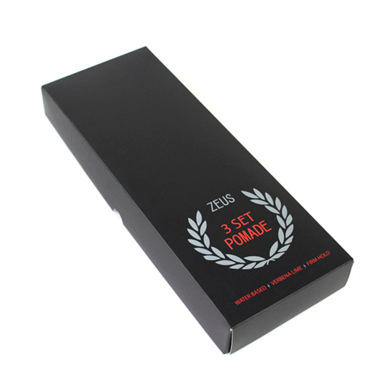 Foldable 3 Pack Lip Balm Packaging Box Black Holder Cosmetic Jar With Cardboard Insert