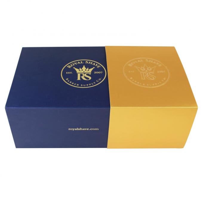 Blue foldable Rigid Cosmetic Box For Beautiful Makeup  Packaging 0