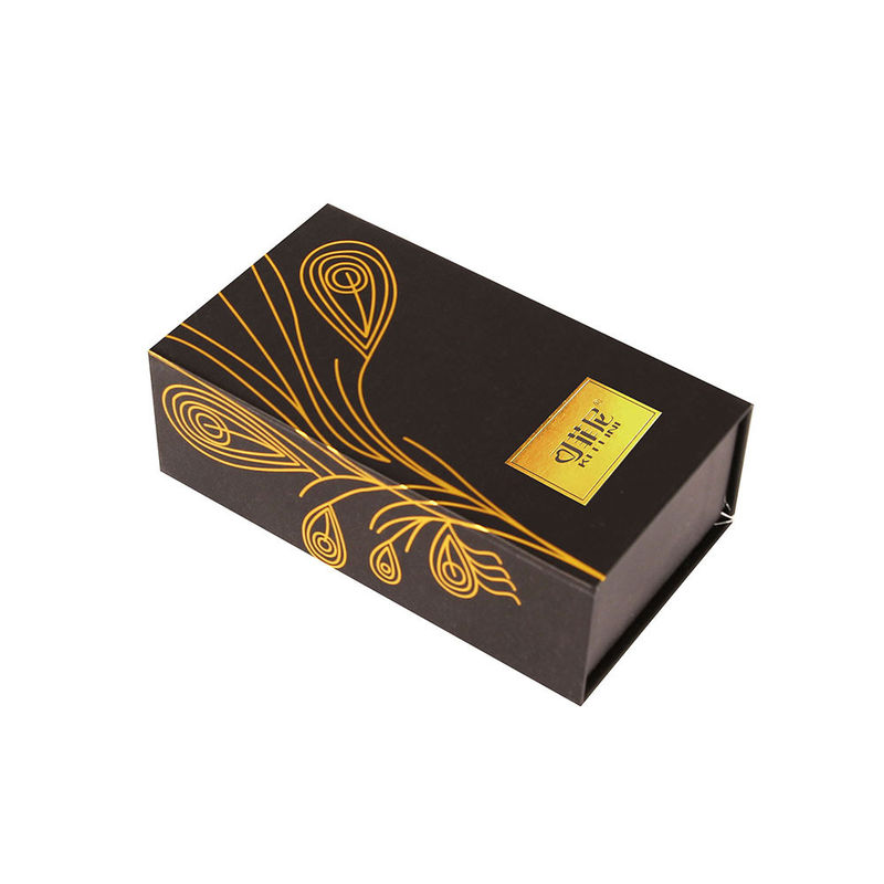 Gold Black Cardboard Rigid Perfume Packaging Luxury Scent Box