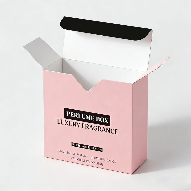 V-Cut Design Perfume Box with Rigid Paperboard & UV Printing
