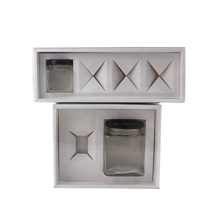 Custom Recycled Cardboard Gift Box With Tray Insert Biodegradable Candle Jar Packaging Boxes