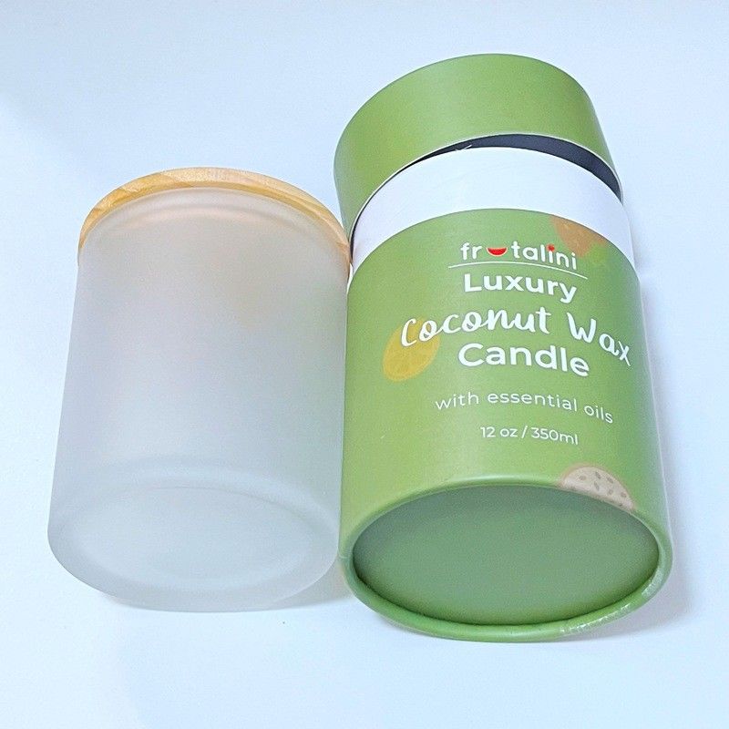 Cardboard Round Tube Packaging Box  For Tea Light Candle Glass Bottle