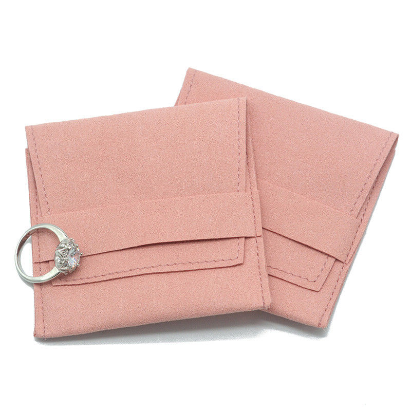 Ring Earing Necknace Fabric Pouch Custom Colorful Velvet Microfiber