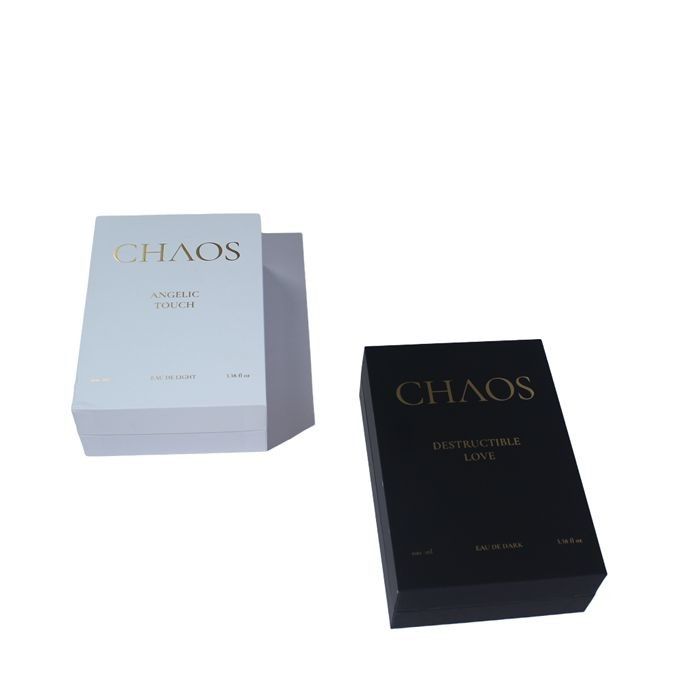 White And Black Perfume Gift Box Small Packaging Boxes fit for skincare with  custom logo