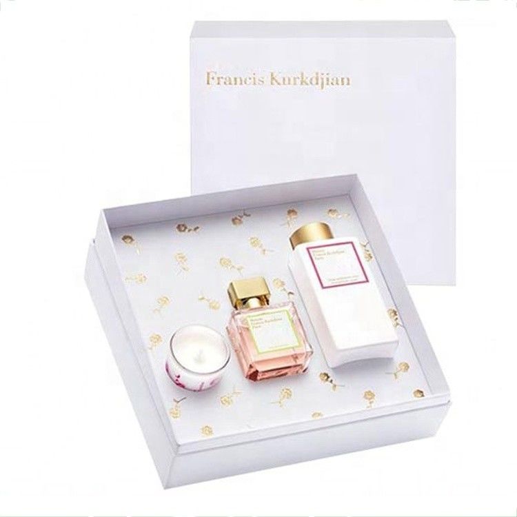 Lid And Base Rigid Cardboard Purfume Packaging Box With Foam Insert
