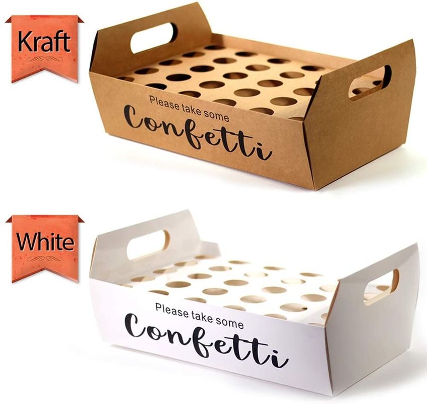 Custom Logo Cardboard Confetti Cone Holder Tray & Box