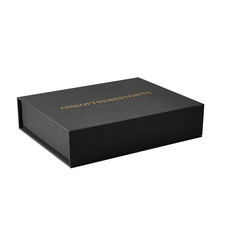 Custom Retail Solid Magnetic Gift Box Black Velvet Foam Inserts