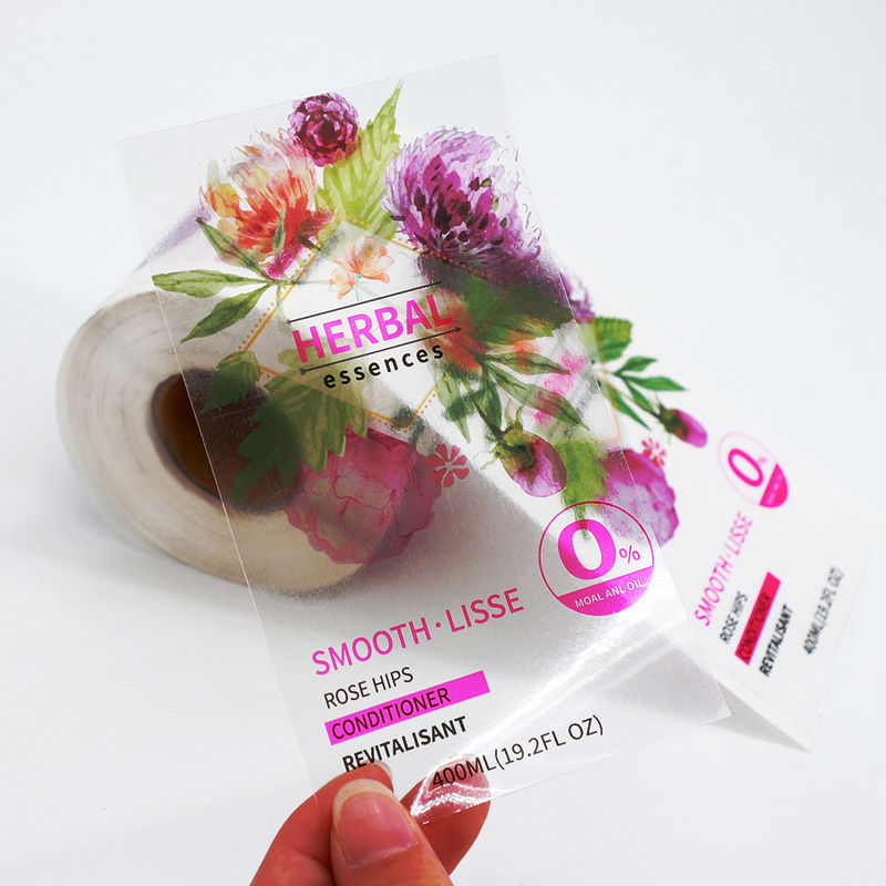 Oil Proof Transparent Vinyl Stickers Printing For Cosmetics Products
