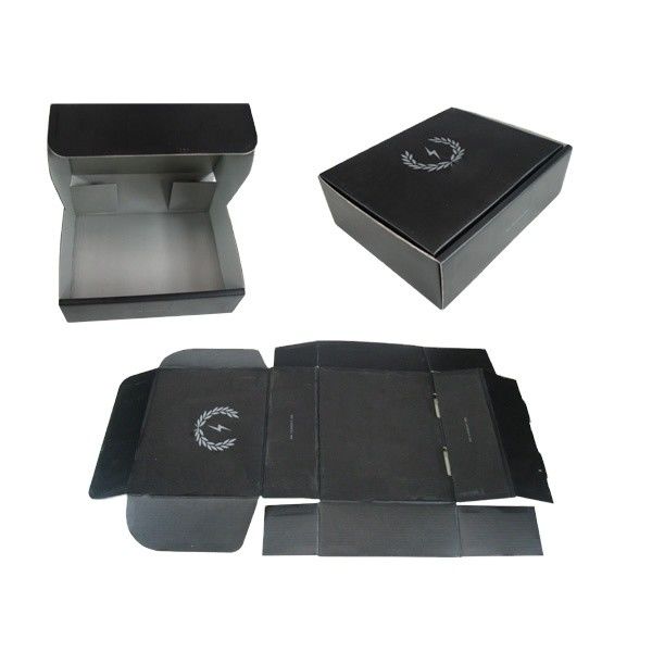 6x4x3 Black Shipping Tuck Top Mailer Box Custom With Window