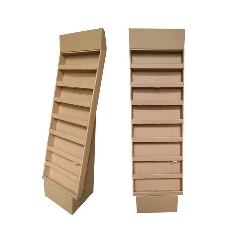 Brown Cardboard Counter Display Greeting Leaflets Book Retail 8 Tier Display
