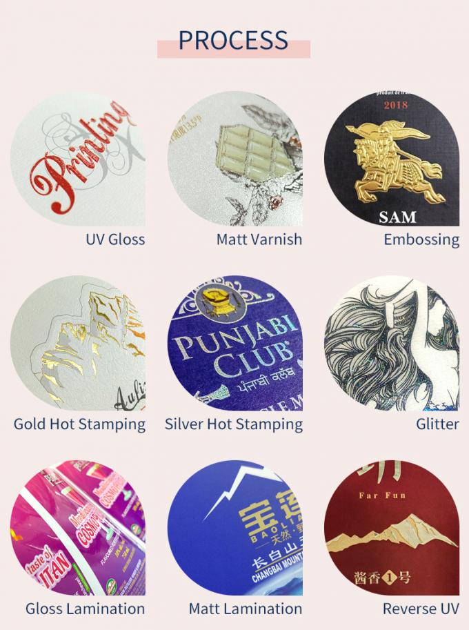 Transparent Waterproof Round Label Stickers Printing With Silver Golden Foil Text 4