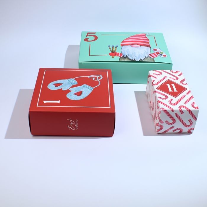 Custom Box Designs Empty Gift Box Christmas Calendar Box  Personalized Packaging Boxes