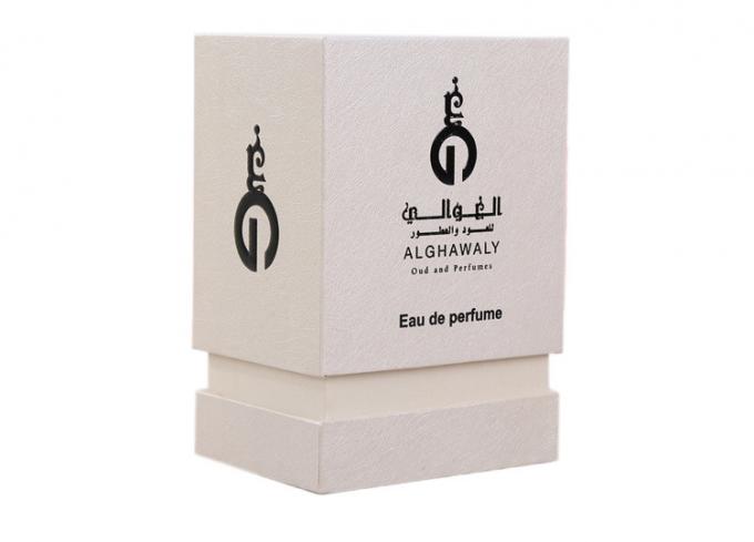 White Classical Perfume Packaging Box With Cardboard Holder 1