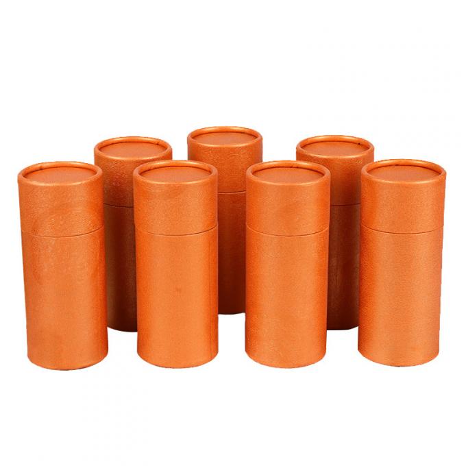 Printed Orange Round Cardboard Container With Lids 2