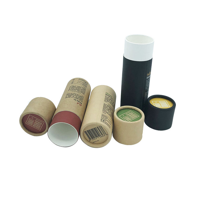 Eco Friendly Cylindrical Paper Lip Balm Tube Containers With Lids