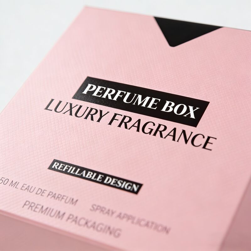 V-Cut Design Perfume Box with Rigid Paperboard & UV Printing