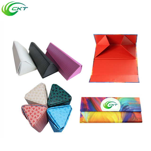 Collapsible Black Cardboard Triangle Box For Sunglass Shipping 1