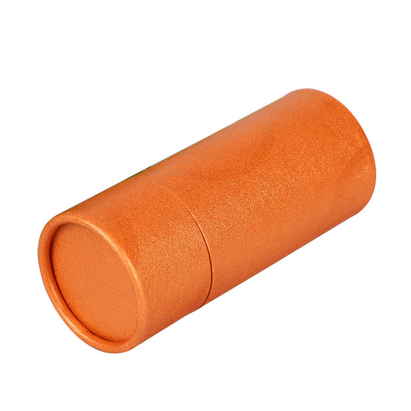 Printed Orange Round Cardboard Container With Lids