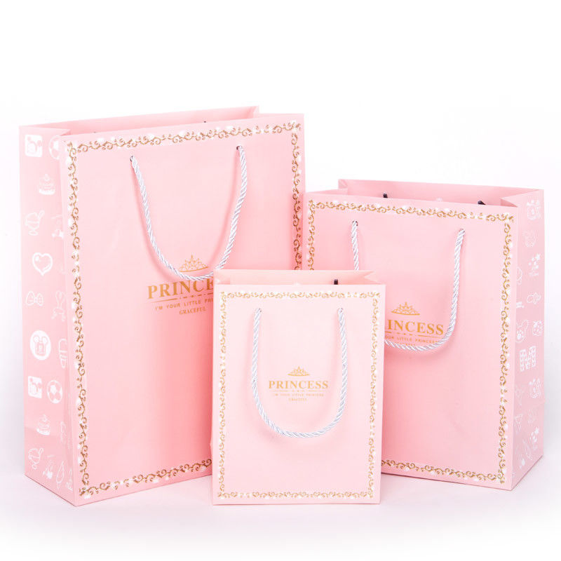 Pink Paper Gift Bags For Kids Birthday Holiday Presents