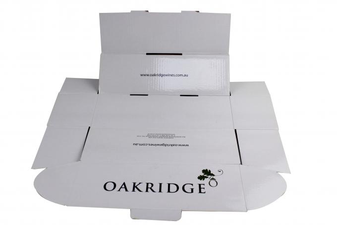 White Corrugated Folding Carton Box Carton For Single Pack Wine Bottle 1