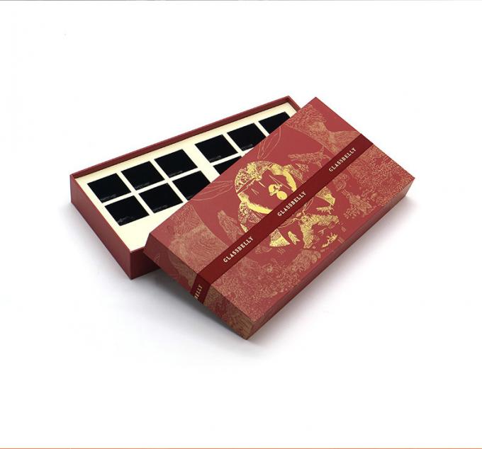 Luxury Chocolate Candy Packaging Gift Boxes With Ribbon , Recycled Paperboard Rectangular Packaging Box 0