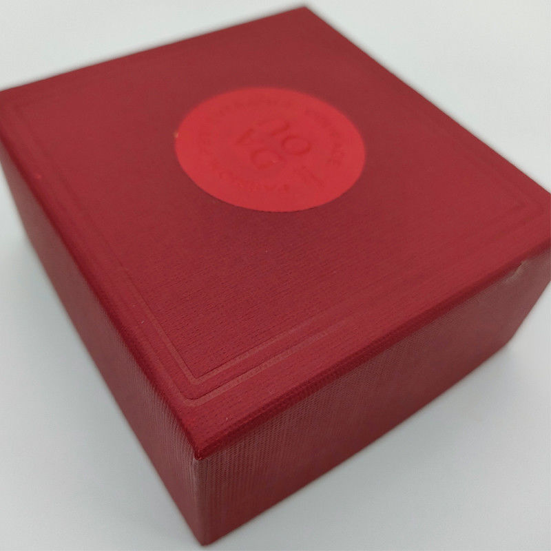 Single Personalised Red Velvet Jewellery Ring Box With Texture Surface Cardboard