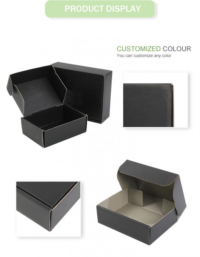 6x4x3 Black Shipping Tuck Top Mailer Box Custom With Window 1