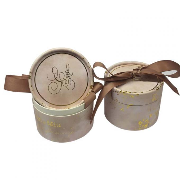 Earing Ring Cardboard Cylinder Packaging Box With Ribbon 1