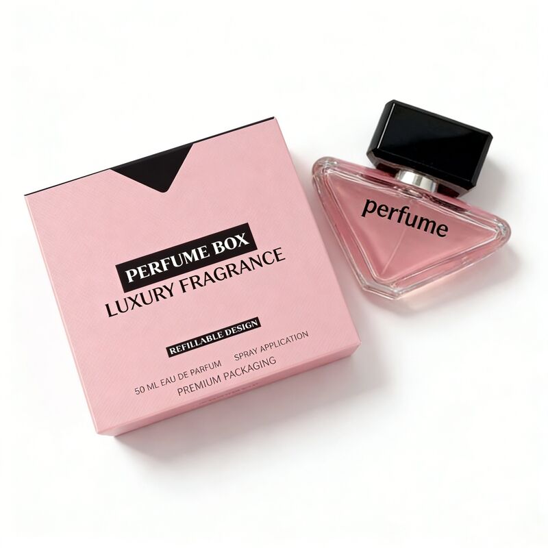 V-Cut Design Perfume Box with Rigid Paperboard & UV Printing