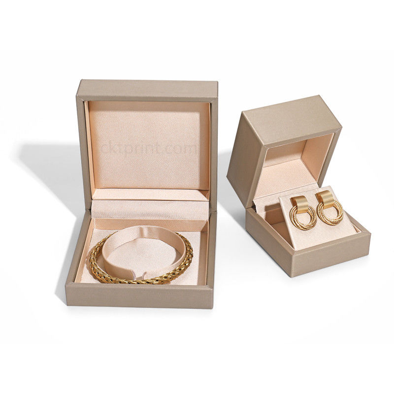Custom Champagne Gold Jewelry Packaging Boxes For Bracelets And Hoop Earring