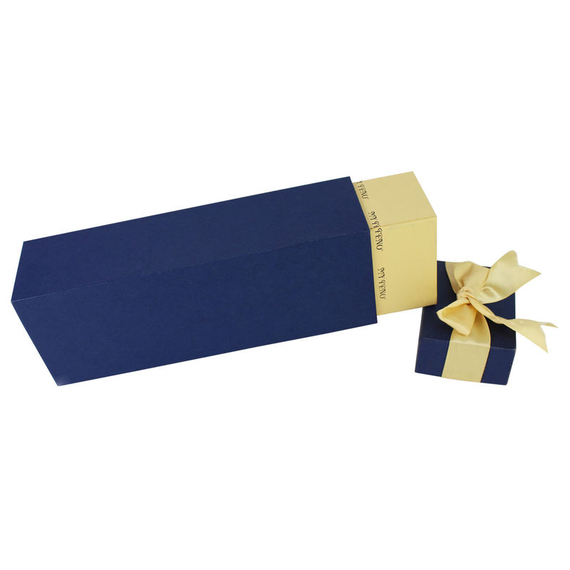 Straight Stand Up Perfume Packaging Box With Ribbon Compressed Cardboard