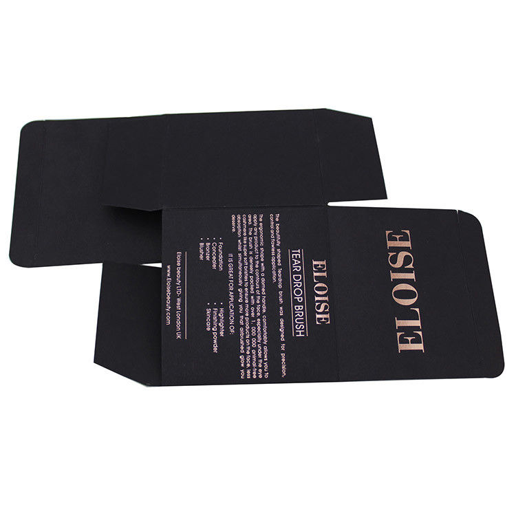 Matte Black And Rose Gold best cosmetic packaging Paper Box For Make Up Brush